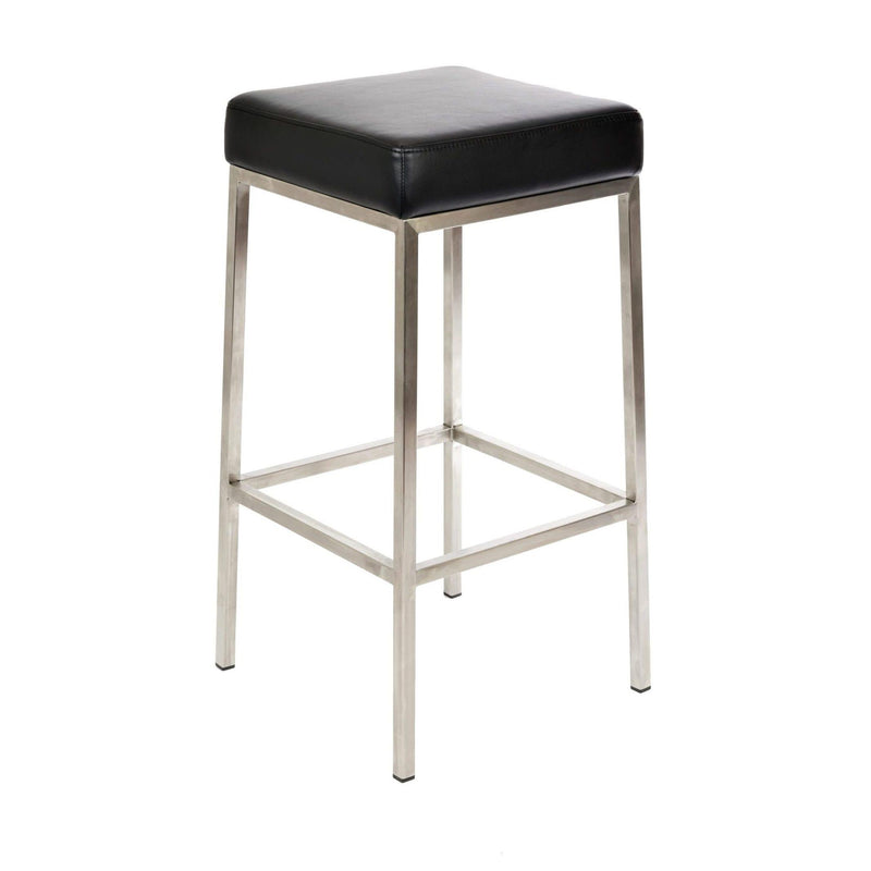 Furnishings' Mate BS 038-BL-SS Lloyd Counter Stool In Black PU On Brushed Stainless Steel Frame IMAGE 1