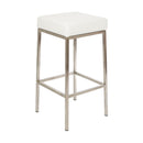  Furnishings' Mate BS 038-WH-SS Lloyd Counter Stool In White PU On Brushed Stainless Steel Frame IMAGE 1