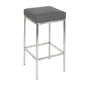  Furnishings' Mate BS 038-GR-SS Lloyd Counter Stool In Grey PU On Brushed Stainless Steel Frame IMAGE 1