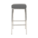  Furnishings' Mate BS 038-GR-SS Lloyd Counter Stool In Grey PU On Brushed Stainless Steel Frame IMAGE 2