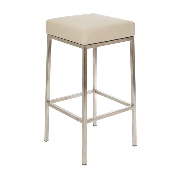 Furnishings' Mate BS 038-TA-SS Lloyd Counter Stool In Taupe PU On Brushed Stainless Steel Frame IMAGE 1