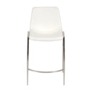  Furnishings' Mate CS 006-WH-SS Moon Counter Stool In White PU On Stainless Steel Frame IMAGE 2
