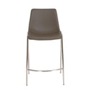  Furnishings' Mate CS 006-GR-SS Moon Counter Stool In Grey PU On Stainless Steel Frame IMAGE 2