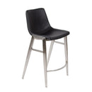  Furnishings' Mate CS 006-BL-SS Moon Counter Stool In Black PU On Stainless Steel Frame IMAGE 1