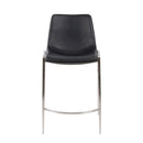  Furnishings' Mate CS 006-BL-SS Moon Counter Stool In Black PU On Stainless Steel Frame IMAGE 2