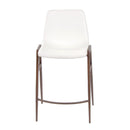  Furnishings' Mate CS 006-WH-BW Moon Counter Stool In White PU On Black Walnut Frame IMAGE 1
