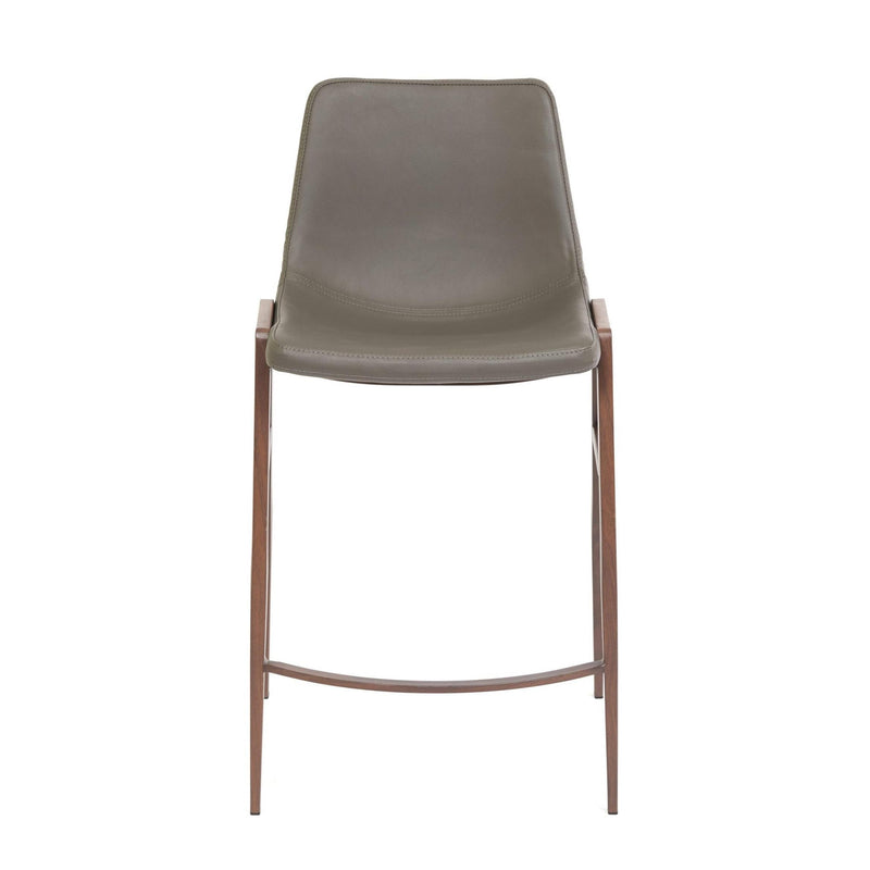 Furnishings' Mate CS 006-GR-BW Moon Counter Stool In Grey PU On Black Walnut Frame IMAGE 2