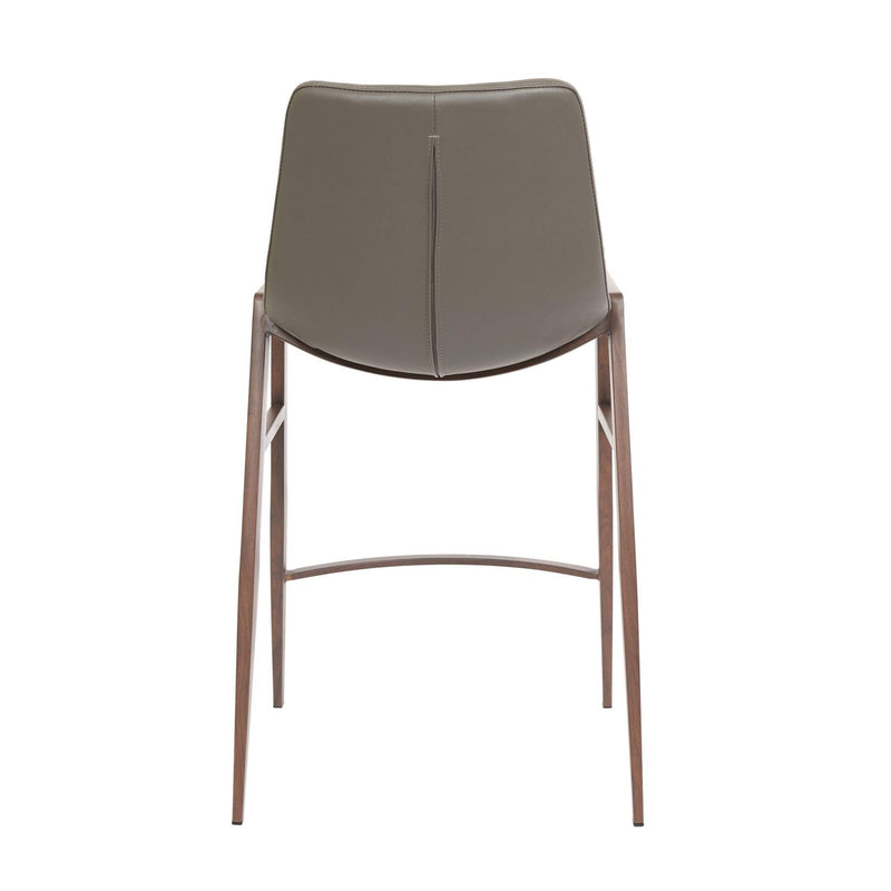 Furnishings' Mate CS 006-GR-BW Moon Counter Stool In Grey PU On Black Walnut Frame IMAGE 4