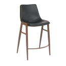  Furnishings' Mate CS 006-BL-BW Moon Counter Stool In Black PU On Black Walnut Frame IMAGE 1