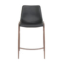  Furnishings' Mate CS 006-BL-BW Moon Counter Stool In Black PU On Black Walnut Frame IMAGE 2