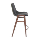  Furnishings' Mate CS 006-BL-BW Moon Counter Stool In Black PU On Black Walnut Frame IMAGE 3