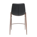  Furnishings' Mate CS 006-BL-BW Moon Counter Stool In Black PU On Black Walnut Frame IMAGE 4