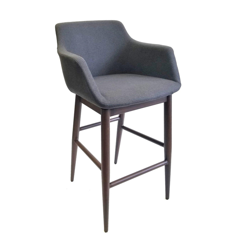 Furnishings' Mate CS 345-GF-BW Owen Counter Stool In Graphite Fabric On Black Walnut Base IMAGE 1