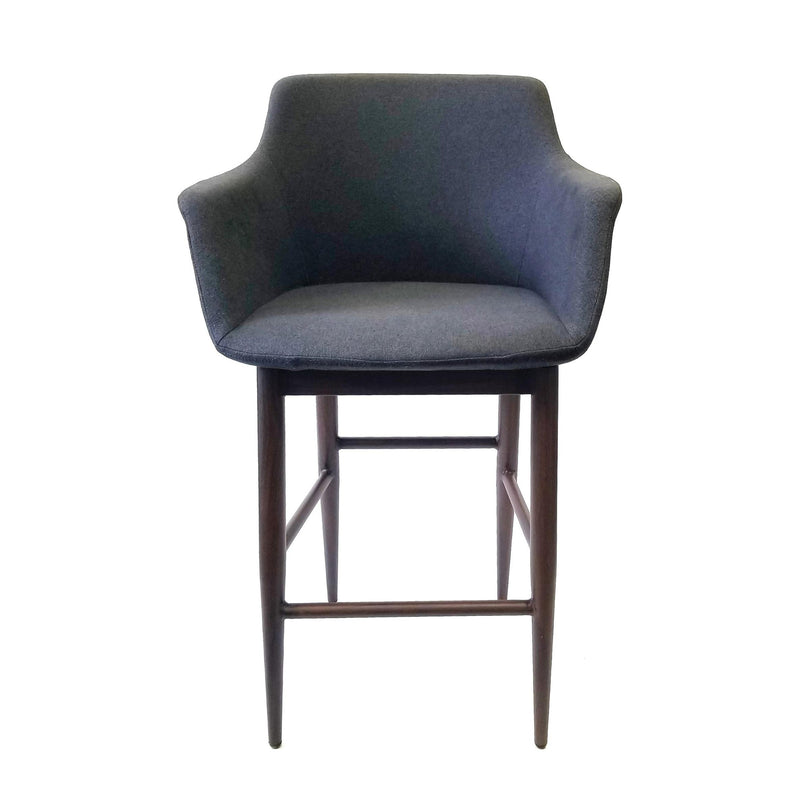 Furnishings' Mate CS 345-GF-BW Owen Counter Stool In Graphite Fabric On Black Walnut Base IMAGE 2