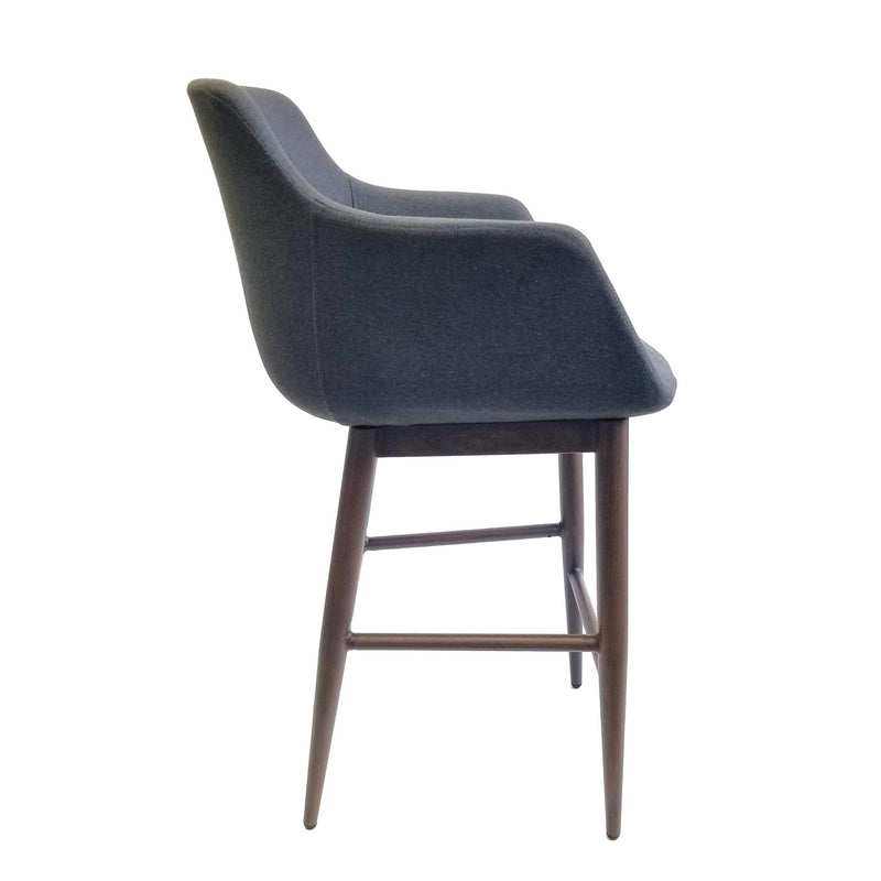 Furnishings' Mate CS 345-GF-BW Owen Counter Stool In Graphite Fabric On Black Walnut Base IMAGE 3