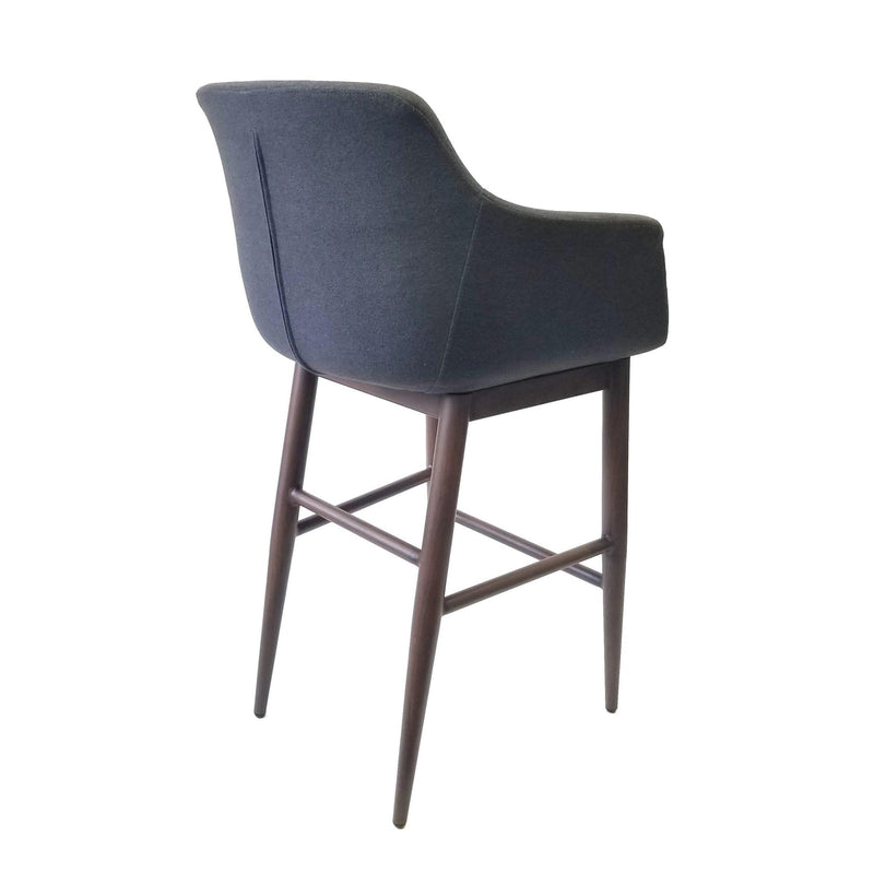 Furnishings' Mate CS 345-GF-BW Owen Counter Stool In Graphite Fabric On Black Walnut Base IMAGE 4