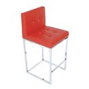  Furnishings' Mate BS 008-RD-CHR Oxford Counter Stool In Red PU On Chrome Plated Frame IMAGE 1