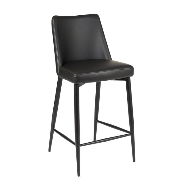 Furnishings' Mate CS 8004-BL-BW Phil Counter Stool In Black PU On Black Walnut Frame IMAGE 1