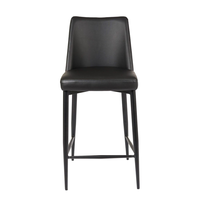 Furnishings' Mate CS 8004-BL-BW Phil Counter Stool In Black PU On Black Walnut Frame IMAGE 2