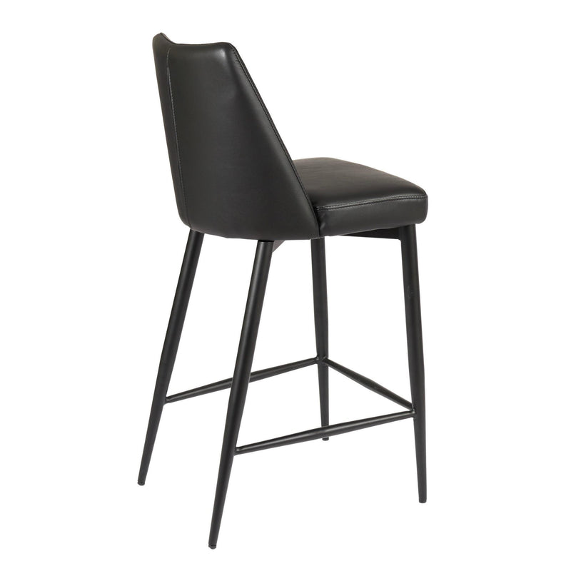 Furnishings' Mate CS 8004-BL-BW Phil Counter Stool In Black PU On Black Walnut Frame IMAGE 4