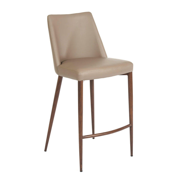 Furnishings' Mate CS 8004-LT-BW Phil Counter Stool In Lite Taupe PU On Black Walnut Frame IMAGE 1