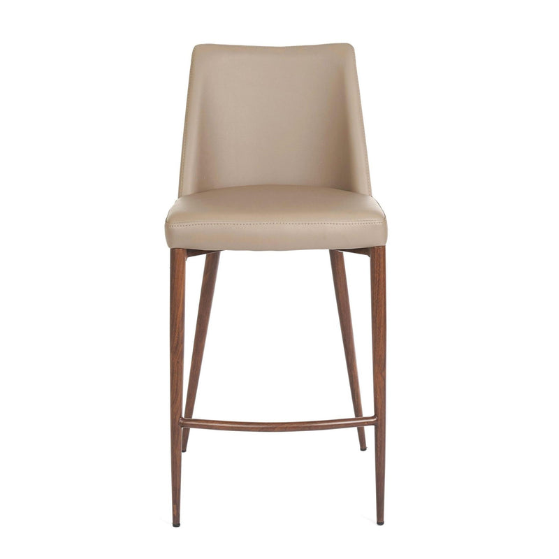 Furnishings' Mate CS 8004-LT-BW Phil Counter Stool In Lite Taupe PU On Black Walnut Frame IMAGE 2