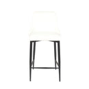 Furnishings' Mate BS 268-WH-MB Robin Counter Stool In White PU On Standard Matte Black Frame IMAGE 2