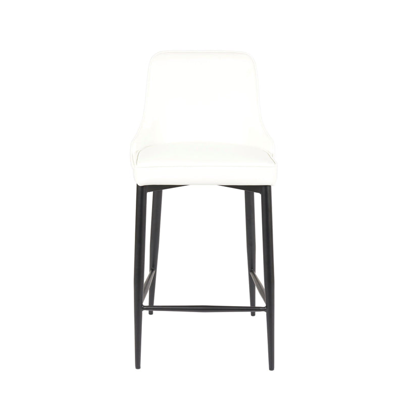 Furnishings' Mate BS 268-WH-MB Robin Counter Stool In White PU On Standard Matte Black Frame IMAGE 2