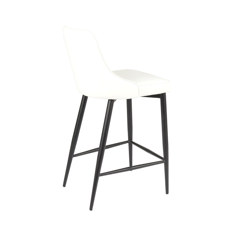 Furnishings' Mate BS 268-WH-MB Robin Counter Stool In White PU On Standard Matte Black Frame IMAGE 4