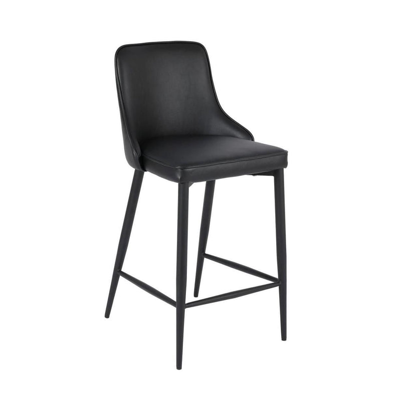 Furnishings' Mate BS 268-BL-MB Robin Counter Stool In Black PU On Standard Matte Black Frame IMAGE 1