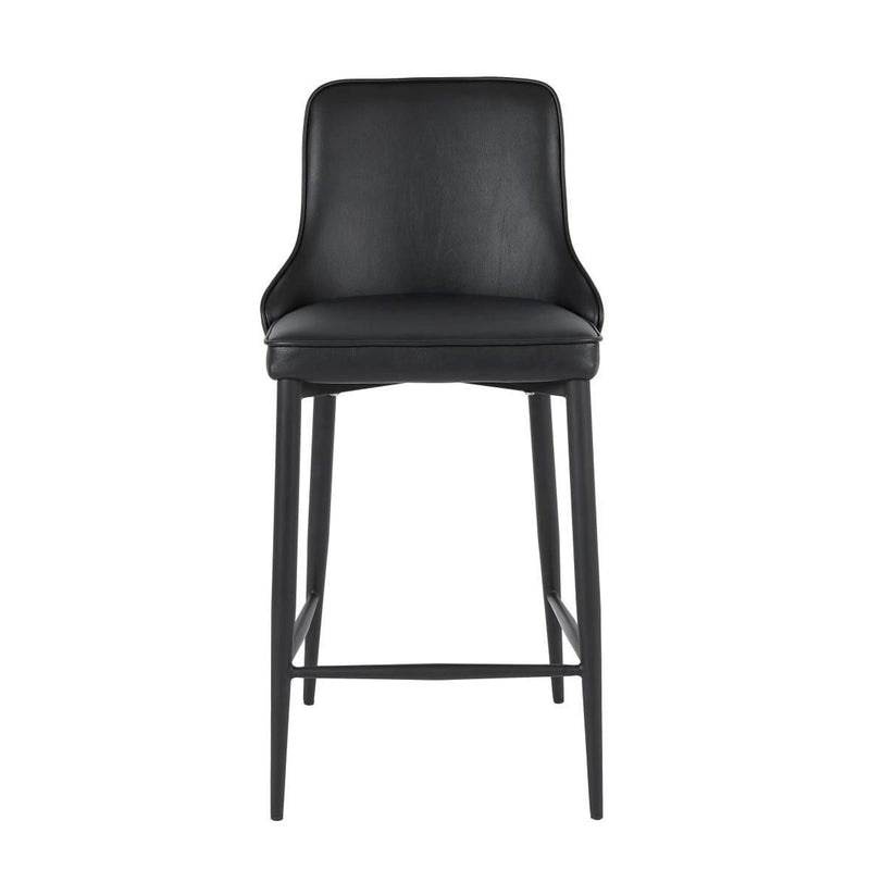 Furnishings' Mate BS 268-BL-MB Robin Counter Stool In Black PU On Standard Matte Black Frame IMAGE 2