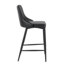  Furnishings' Mate BS 268-BL-MB Robin Counter Stool In Black PU On Standard Matte Black Frame IMAGE 3