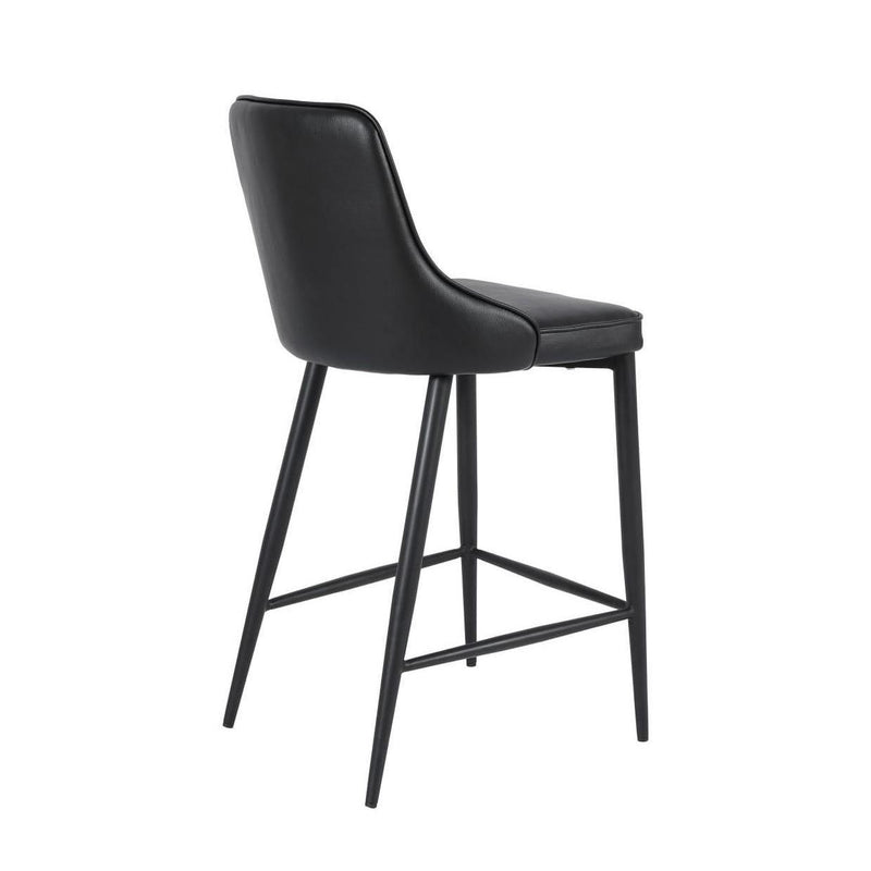 Furnishings' Mate BS 268-BL-MB Robin Counter Stool In Black PU On Standard Matte Black Frame IMAGE 4