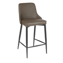  Furnishings' Mate BS 268-GR-MB Robin Counter Stool In Grey PU On Standard Matte Black Frame IMAGE 1