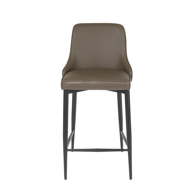 Furnishings' Mate BS 268-GR-MB Robin Counter Stool In Grey PU On Standard Matte Black Frame IMAGE 2