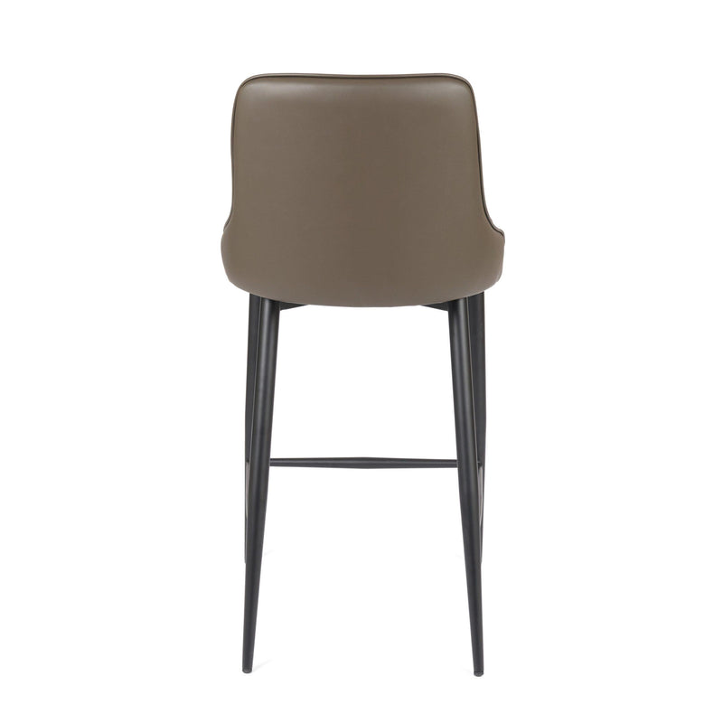 Furnishings' Mate BS 268-GR-MB Robin Counter Stool In Grey PU On Standard Matte Black Frame IMAGE 4