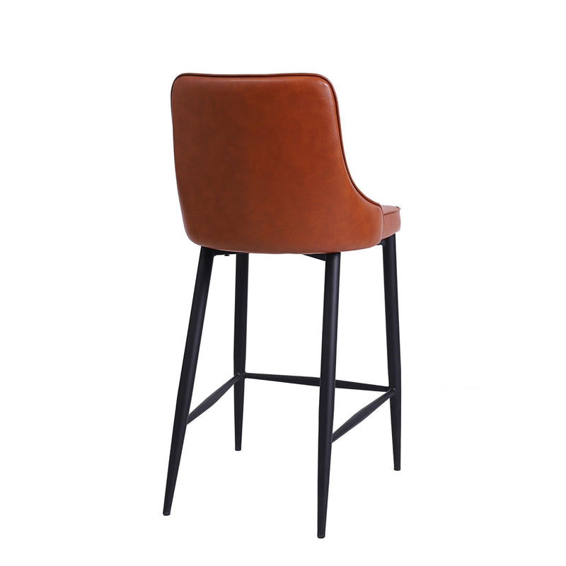 Furnishings' Mate BS 268-CN-MB Robin Counter Stool In Cognac PU On Standard Matte Black Frame IMAGE 4