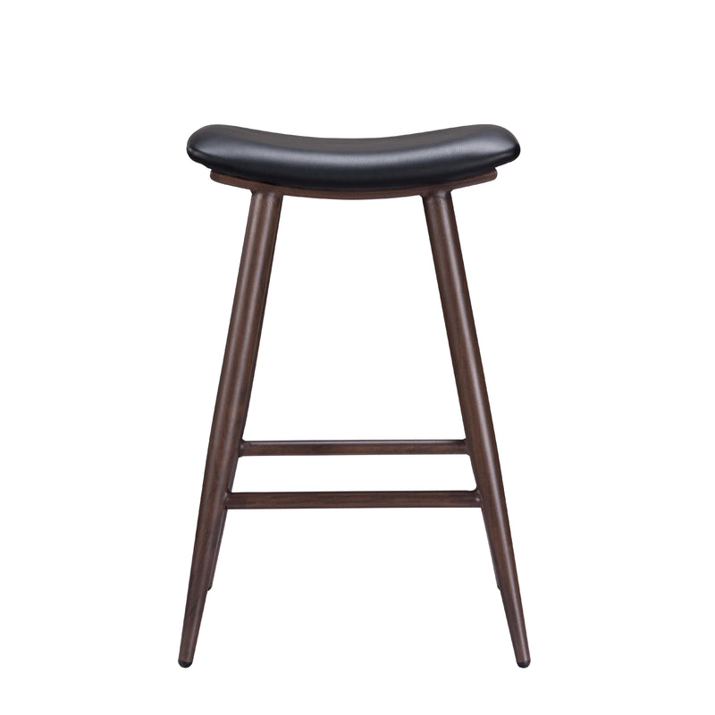 Furnishings' Mate CS B11-BL-BW Sheila Counter Stool In Black PU On Black Walnut Base IMAGE 2