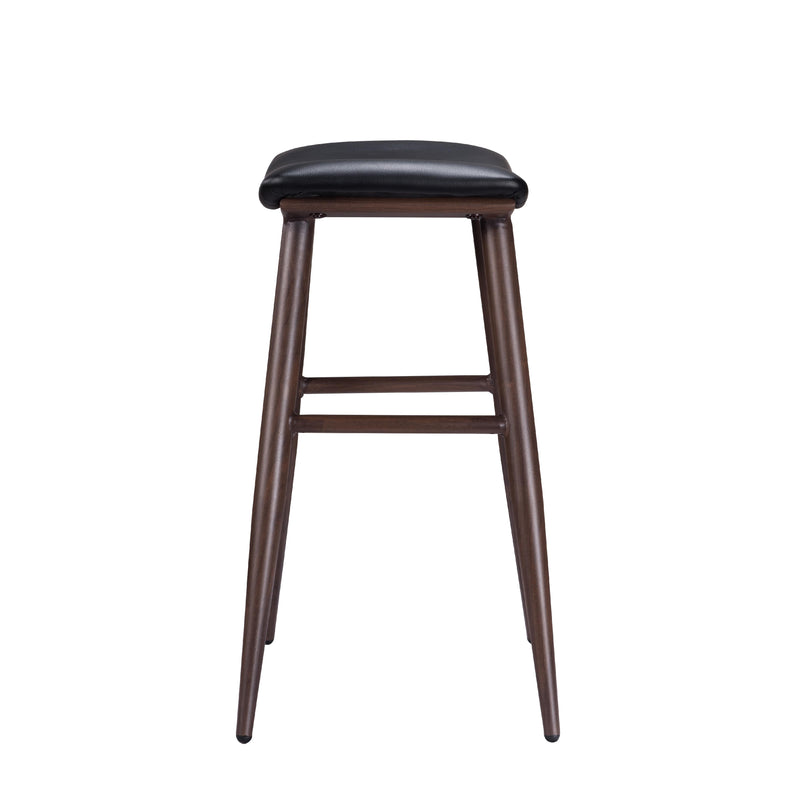 Furnishings' Mate CS B11-BL-BW Sheila Counter Stool In Black PU On Black Walnut Base IMAGE 3