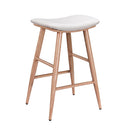  Furnishings' Mate CS B11-WH-WO Sheila Counter Stool In White PU On White Oak Base IMAGE 1