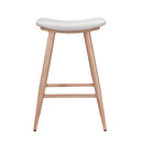  Furnishings' Mate CS B11-WH-WO Sheila Counter Stool In White PU On White Oak Base IMAGE 2