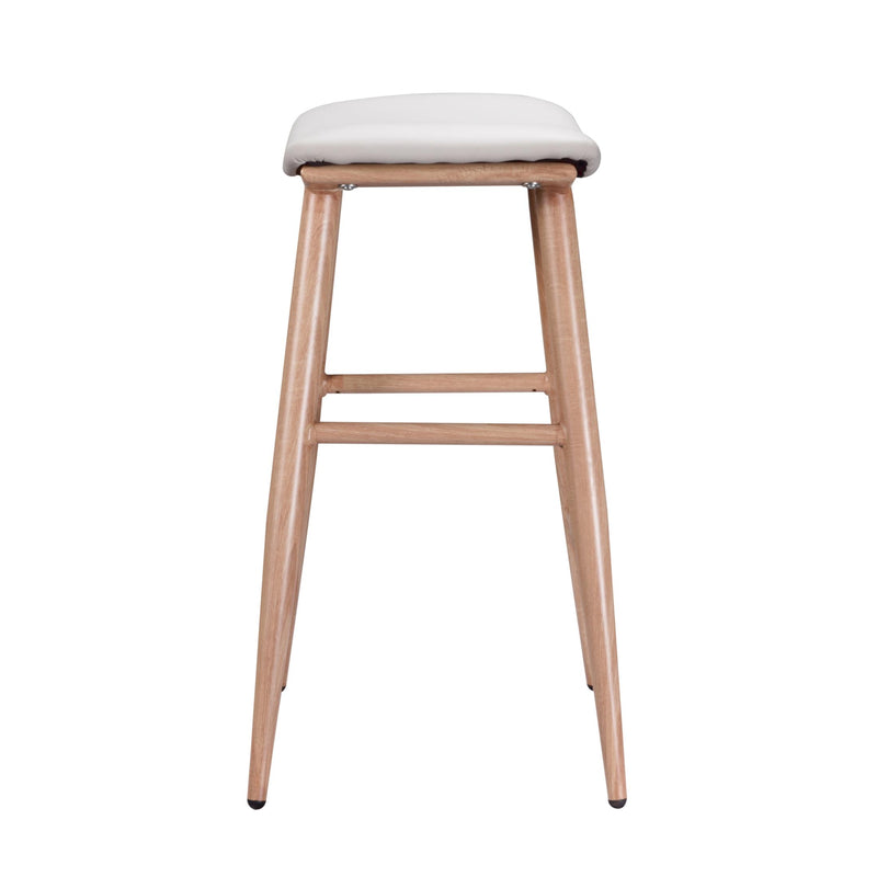 Furnishings' Mate CS B11-WH-WO Sheila Counter Stool In White PU On White Oak Base IMAGE 3