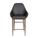  Furnishings' Mate CS T14-BL-BW Shindig Counter Stool In Black PU On Black Walnut Base IMAGE 2