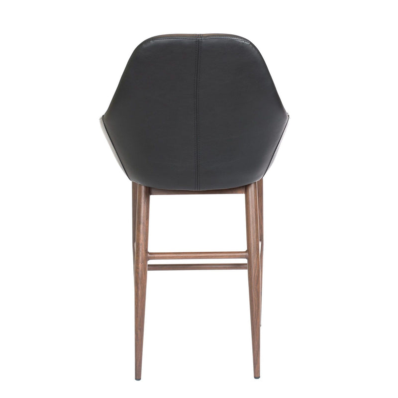 Furnishings' Mate CS T14-BL-BW Shindig Counter Stool In Black PU On Black Walnut Base IMAGE 4