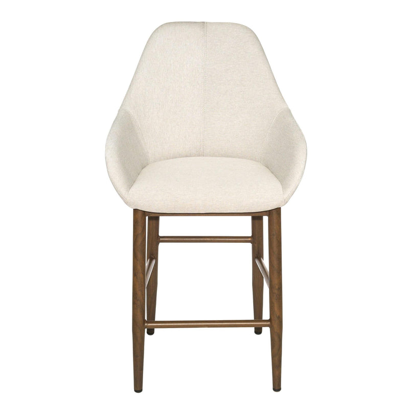 Furnishings' Mate CS T14-DF-BW Shindig Counter Stool In Dove Fabric On Black Walnut Base IMAGE 2