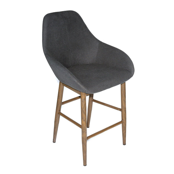 Furnishings' Mate CS T14-GF-BW Shindig Counter Stool In Graphite Fabric On Black Walnut Base IMAGE 1