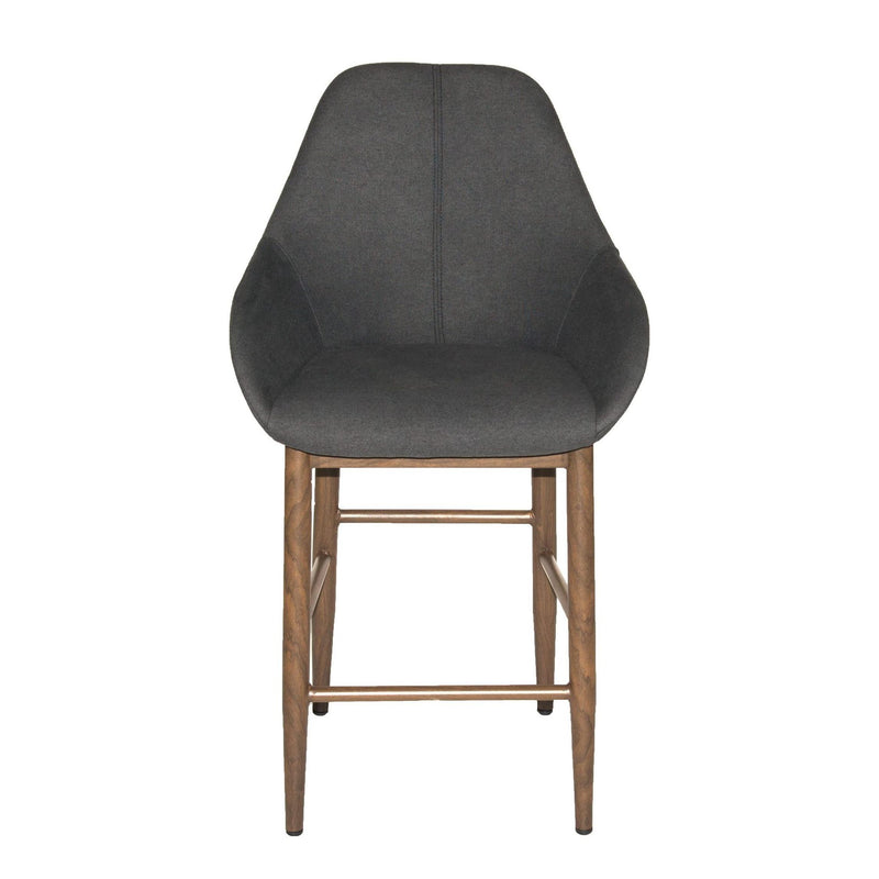 Furnishings' Mate CS T14-GF-BW Shindig Counter Stool In Graphite Fabric On Black Walnut Base IMAGE 2