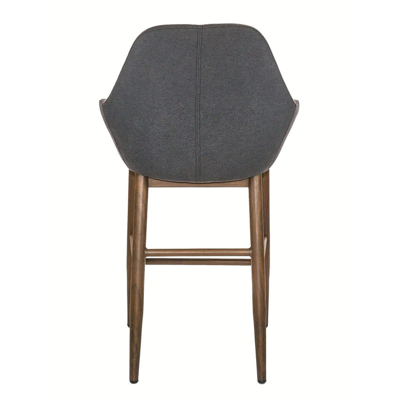 Furnishings' Mate CS T14-GF-BW Shindig Counter Stool In Graphite Fabric On Black Walnut Base IMAGE 4