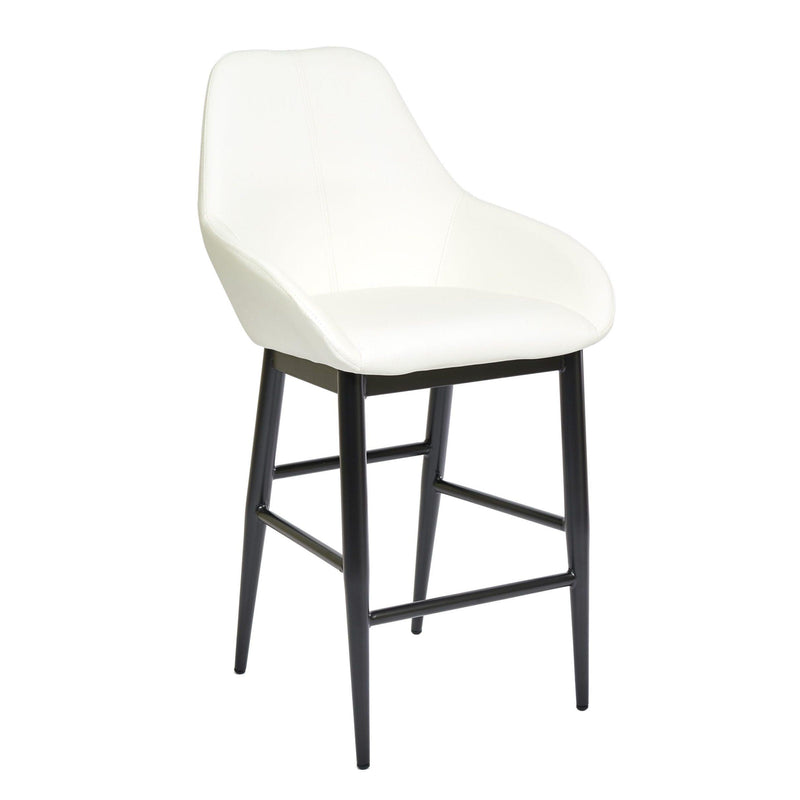 Furnishings' Mate CS T14-WH-MB Shindig Counter Stool In White PU On Standard Matte Black Base IMAGE 1