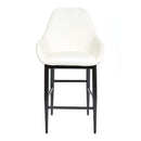  Furnishings' Mate CS T14-WH-MB Shindig Counter Stool In White PU On Standard Matte Black Base IMAGE 2